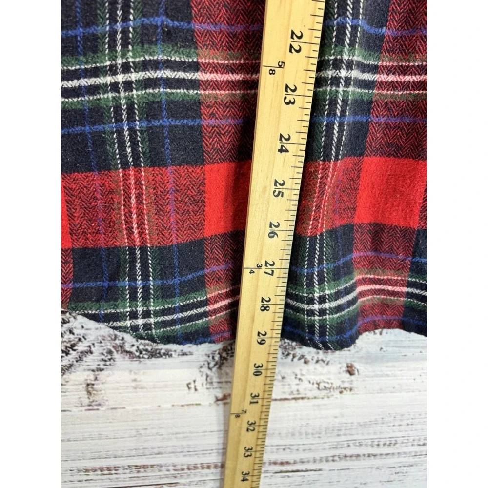Ci Sono Lumberjack Plaid Shirt L Flannel Button Red Blue Pockets Slim Buffalo